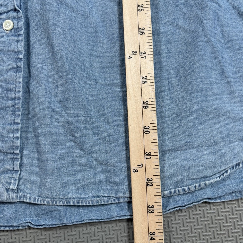 Vintage Polo Ralph Lauren Denim Chambray Shirt Mens 4XB Indigo Button Up Pony - Picture 7 of 8